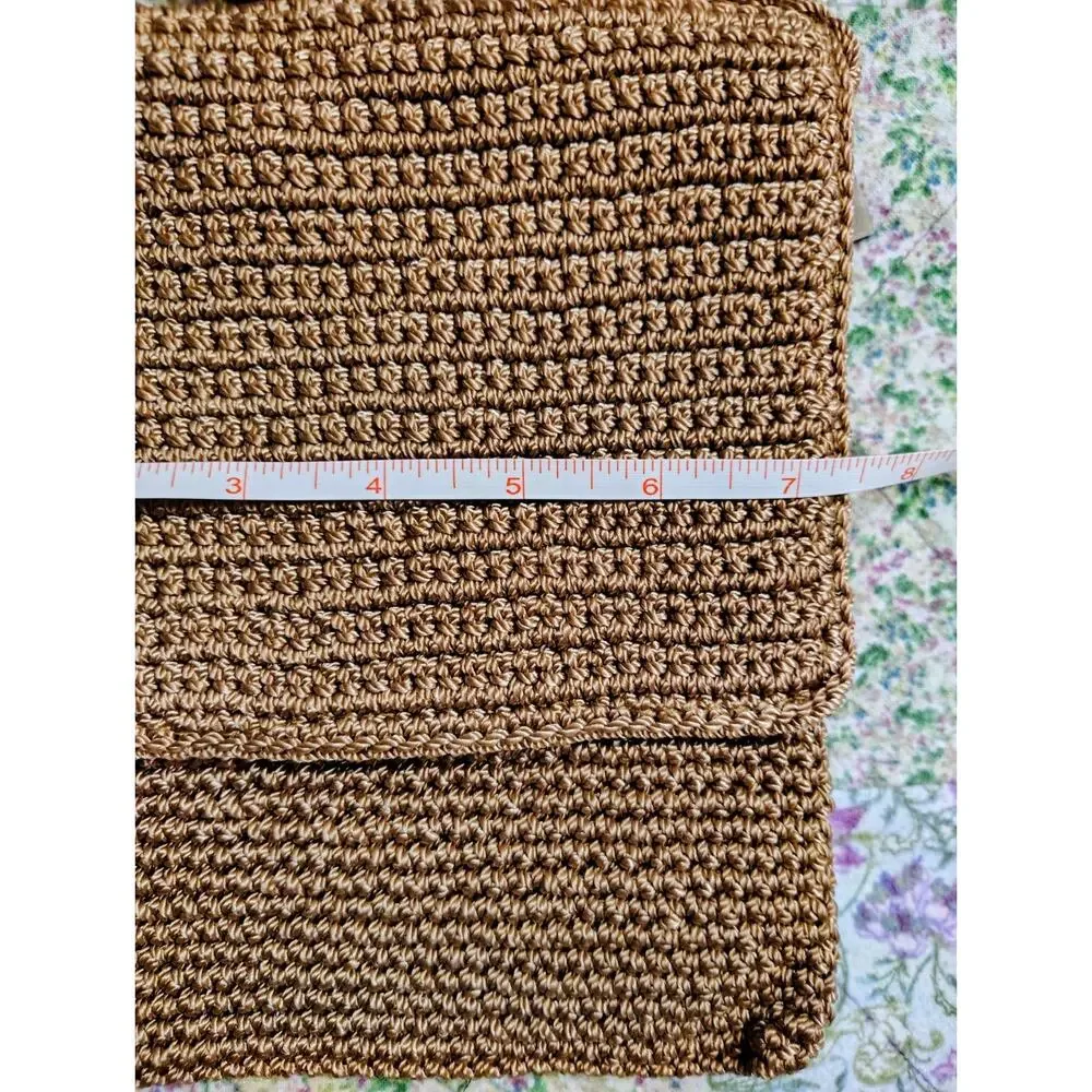 EUC THE SAK Classic Shoulder Cross Body Crochet Purse taupe/Brown